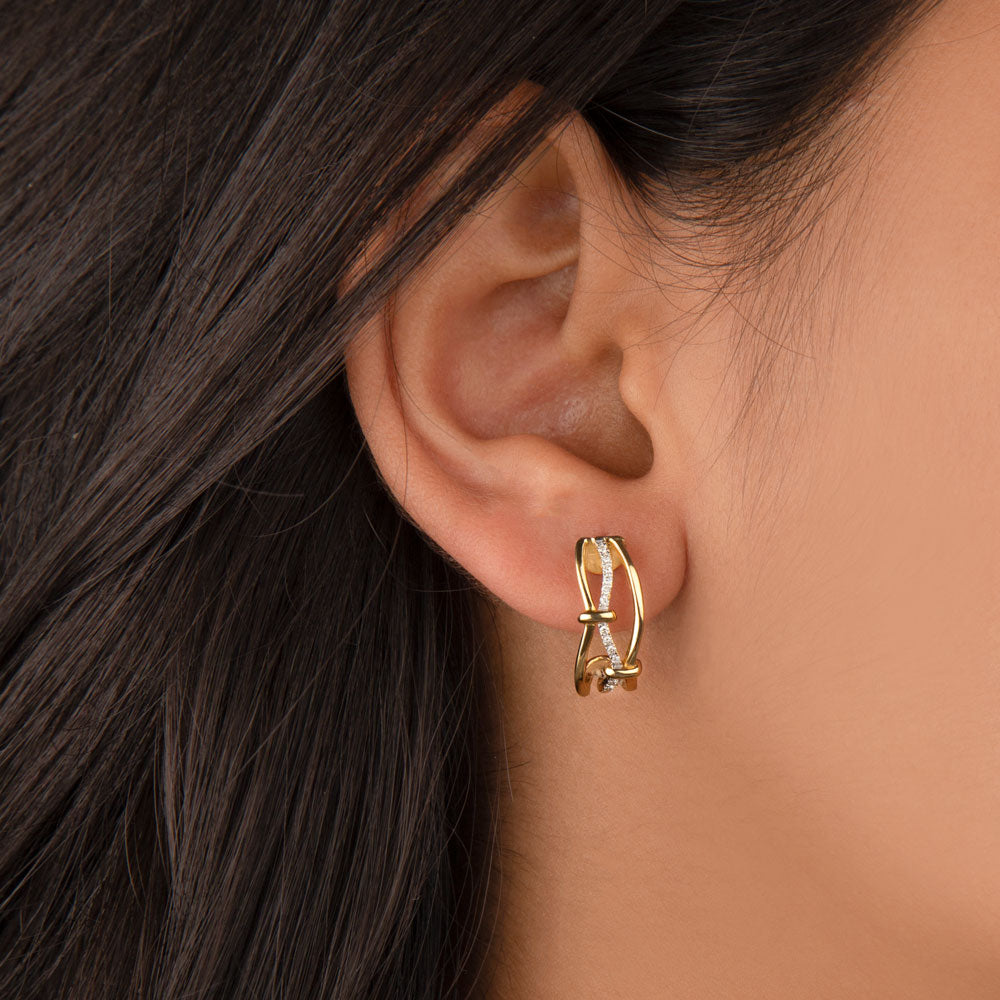 14K Rose Gold Diamond Earrings - 0.08ct SI-IJ