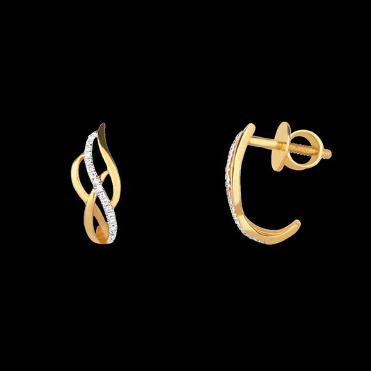14K Yellow Gold Diamond Earrings - 0.09ct SI-IJ