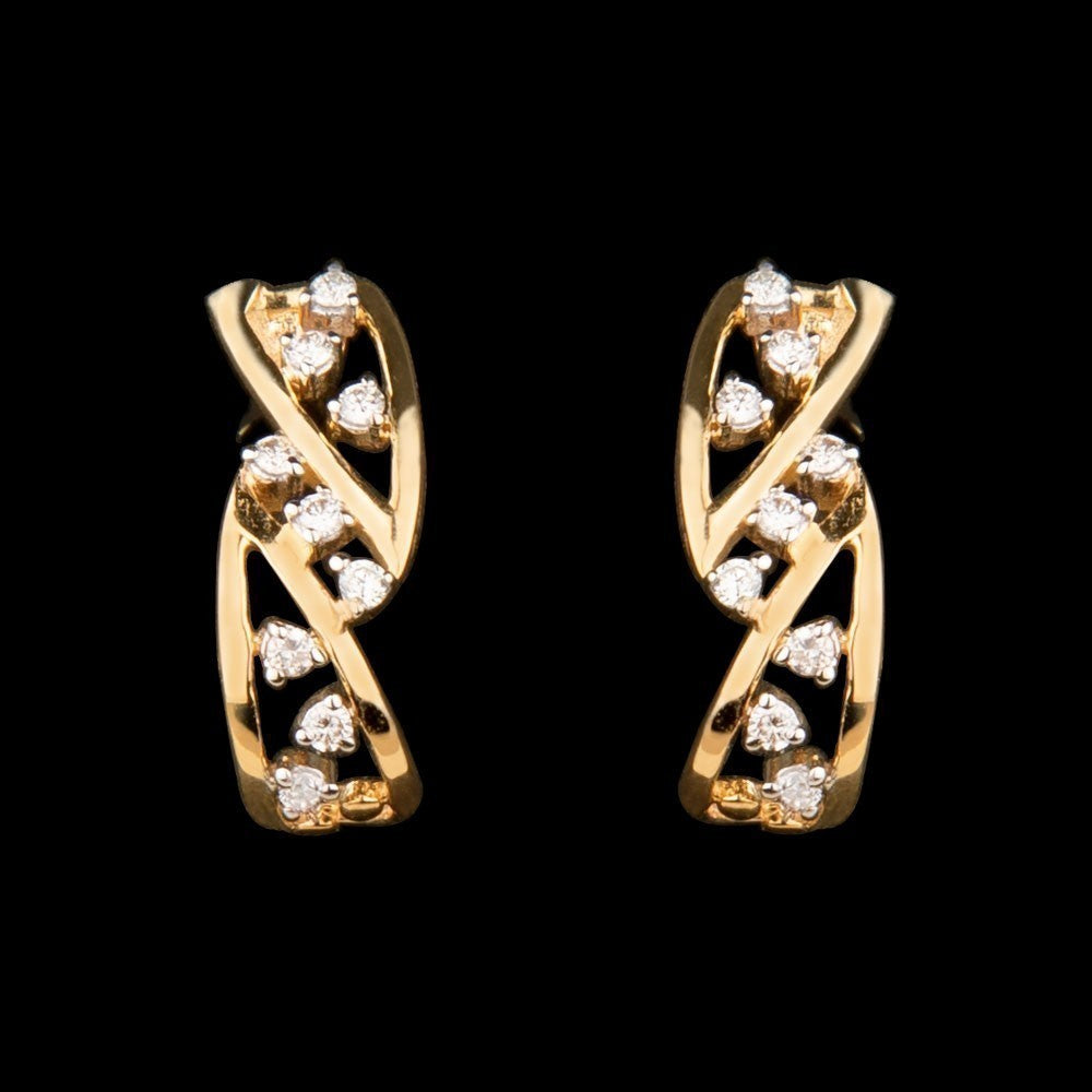 14K Yellow Gold Diamond Earrings - 0.16ct SI-IJ