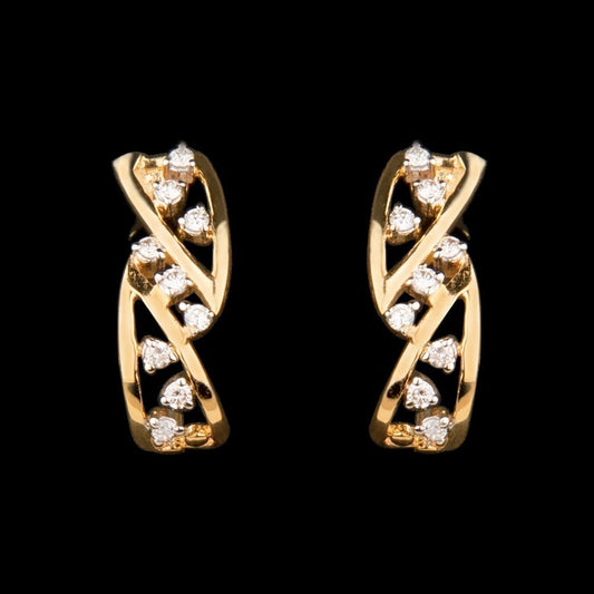 14K Yellow Gold Diamond Earrings - 0.16ct SI-IJ