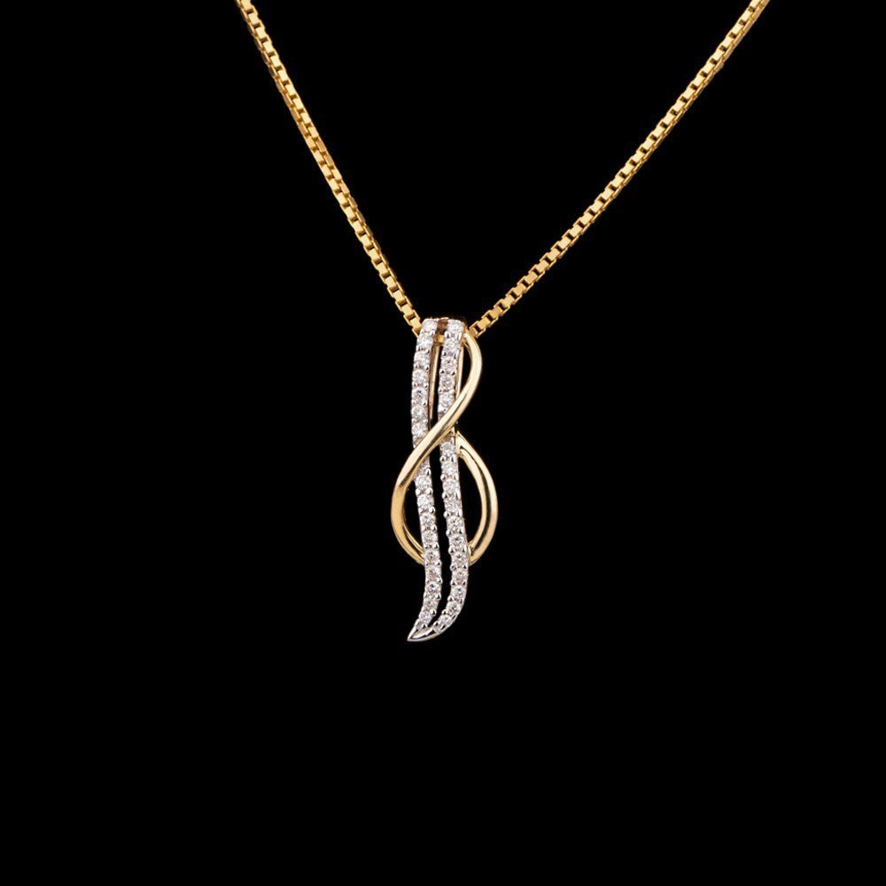14K Yellow Gold Diamond Pendant - 0.14ct SI-IJ