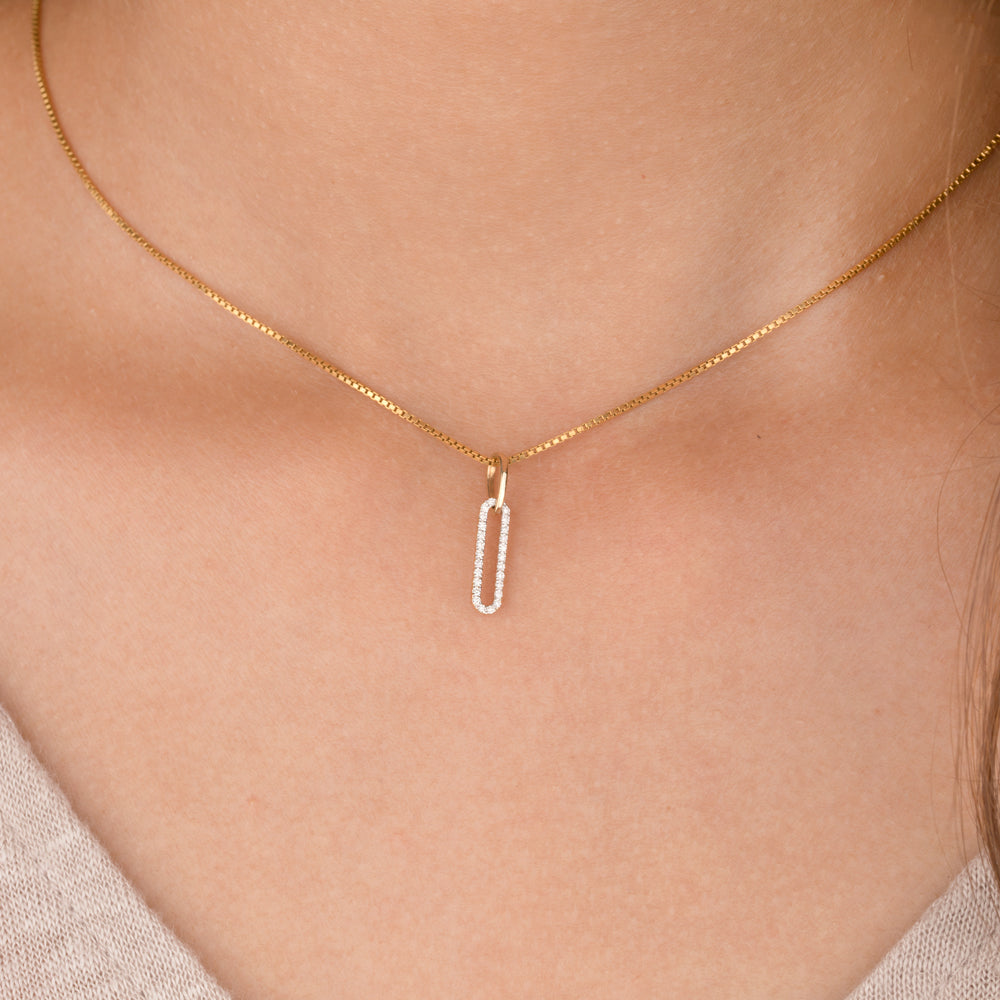 14K Yellow Gold Diamond Pendant - 0.09ct SI-IJ