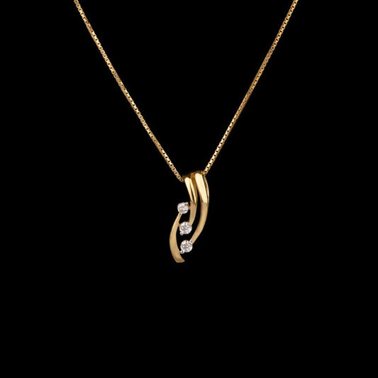 14K Yellow Gold Diamond Pendant - 0.11ct SI-IJ