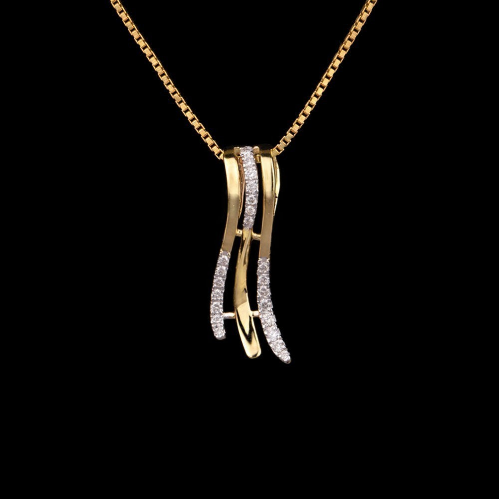 14K Yellow Gold Diamond Pendant - 0.14ct SI-IJ