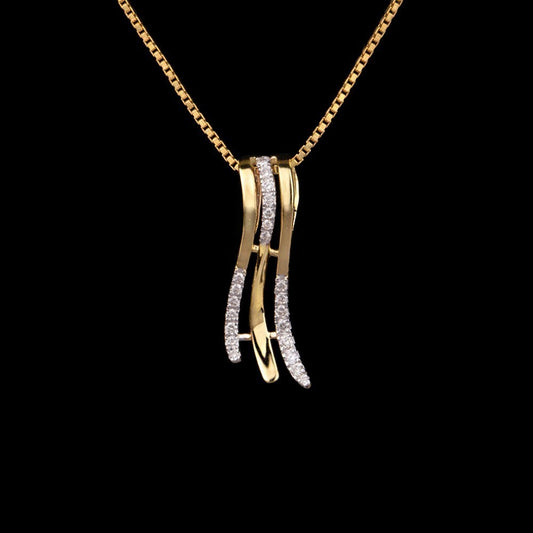 14K Yellow Gold Diamond Pendant - 0.14ct SI-IJ