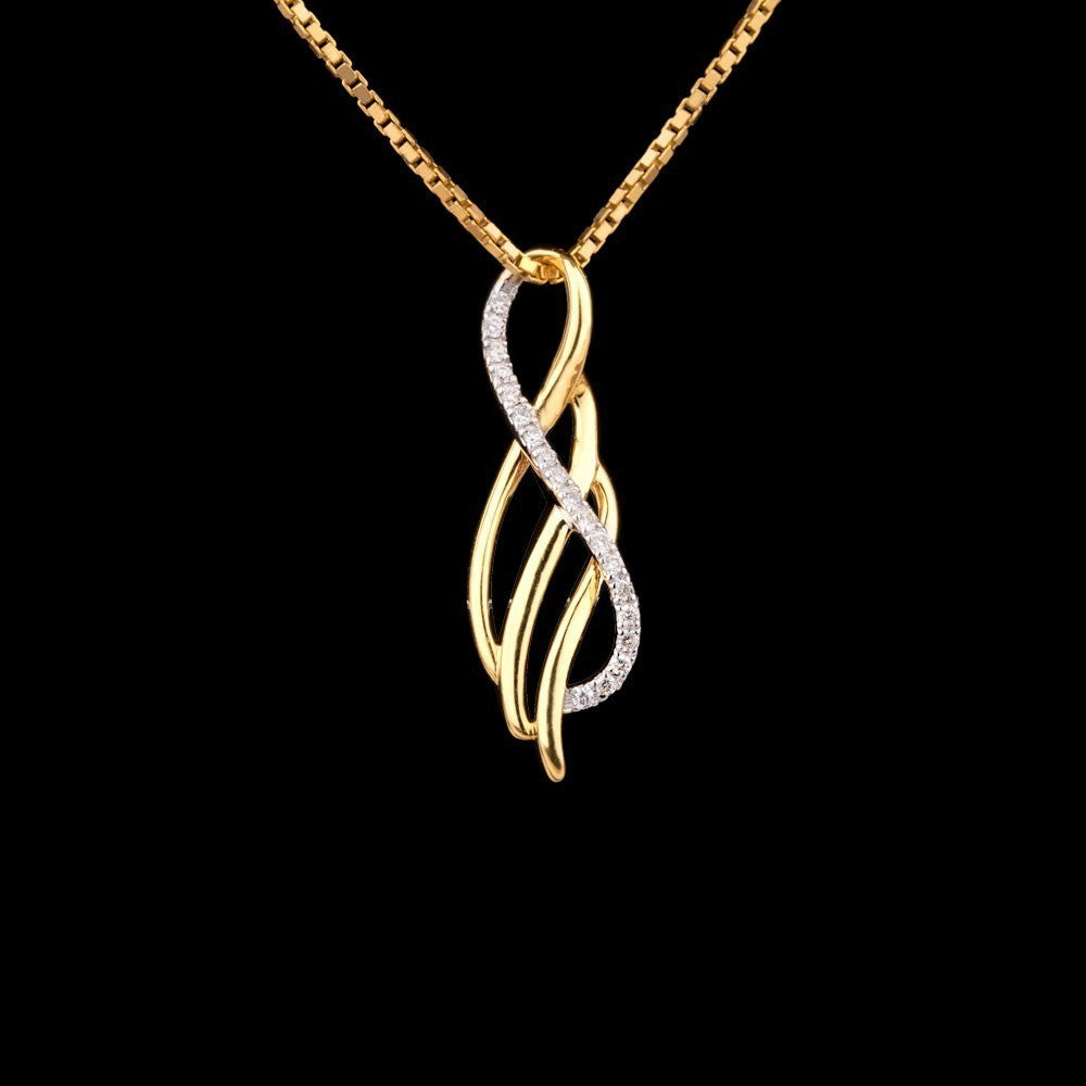14K Yellow Gold Diamond Pendant - 0.07ct SI-IJ
