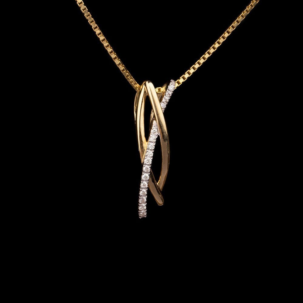 14K Yellow Gold Diamond Pendant - 0.1ct SI-IJ