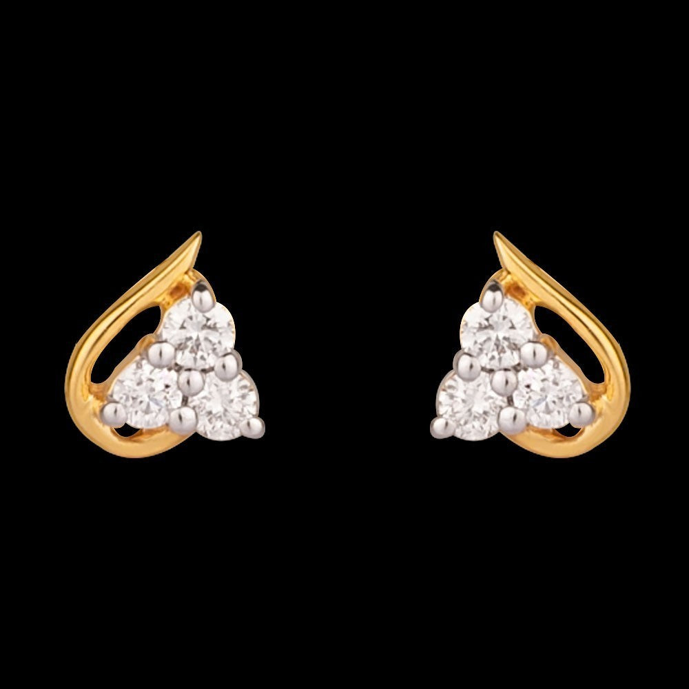 14K Yellow Gold Diamond Earrings - 0.14ct SI-GH