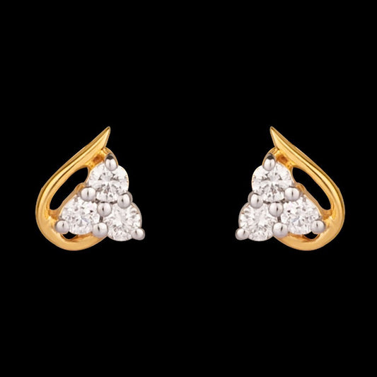 14K Yellow Gold Diamond Earrings - 0.14ct SI-GH