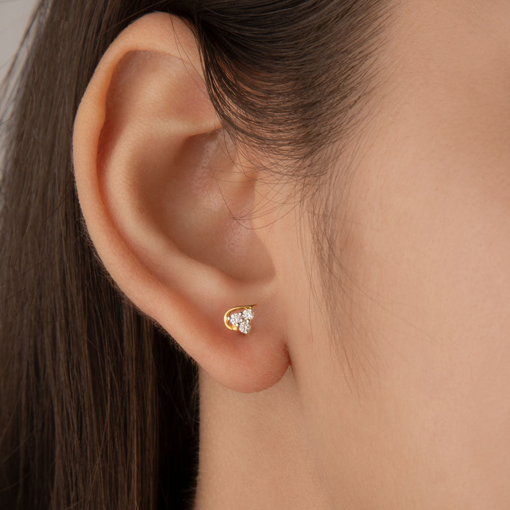 14K Yellow Gold Diamond Earrings - 0.14ct SI-GH