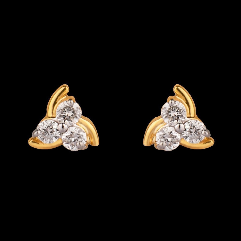 14K Yellow Gold Diamond Earrings - 0.13ct SI-GH