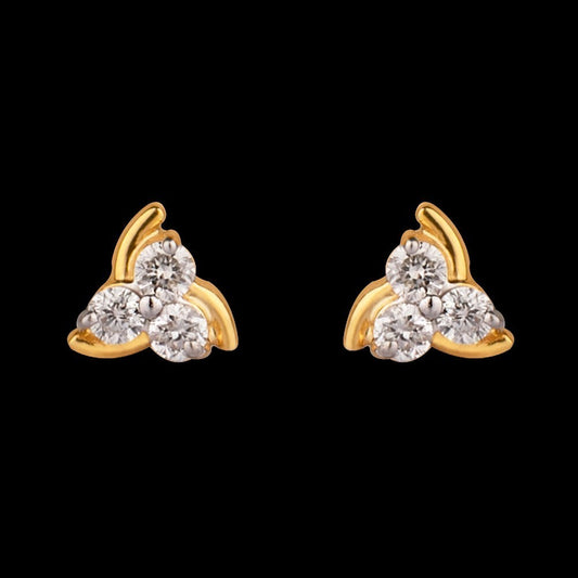 14K Yellow Gold Diamond Earrings - 0.13ct SI-GH