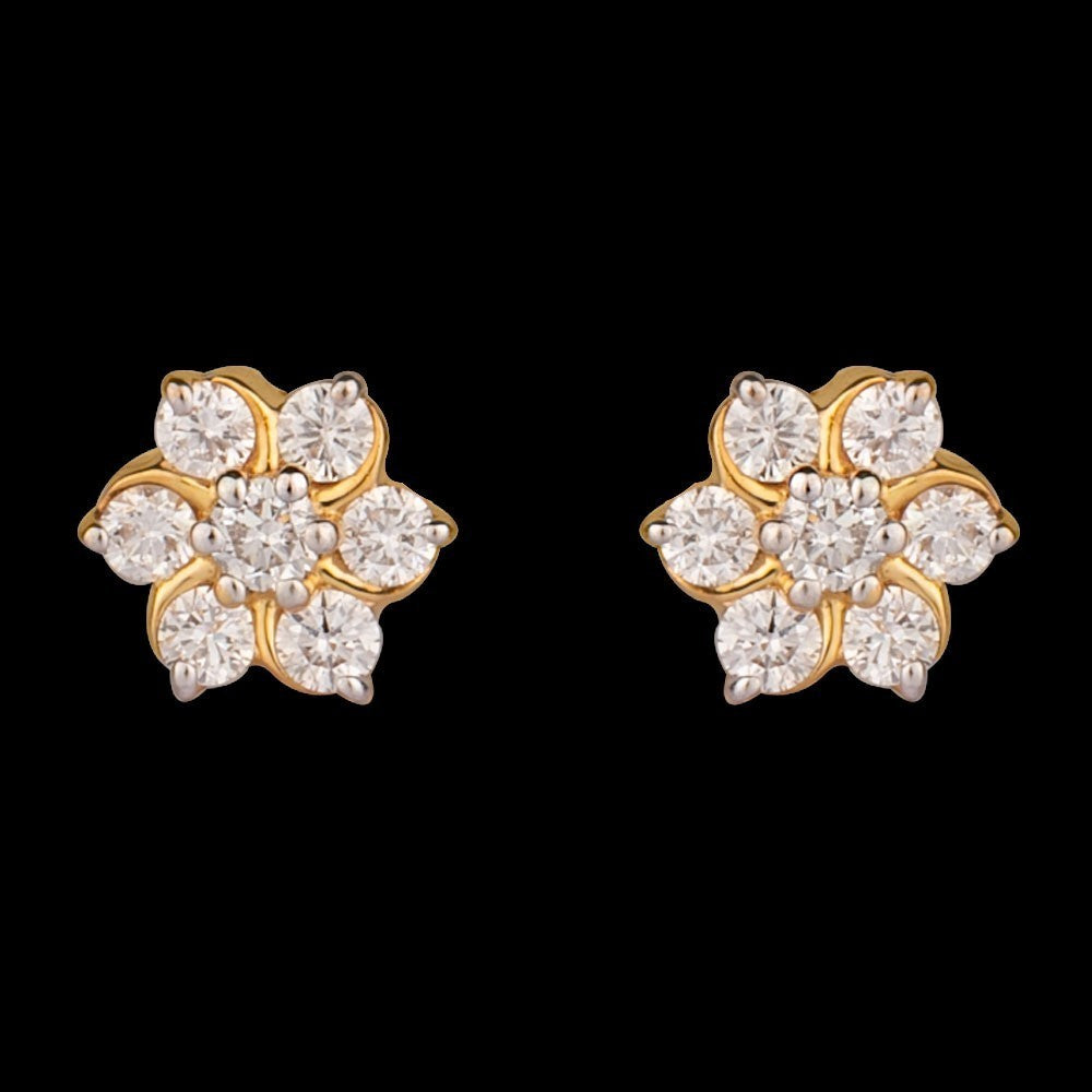 14K Yellow Gold Diamond Earrings - 0.36ct SI-GH