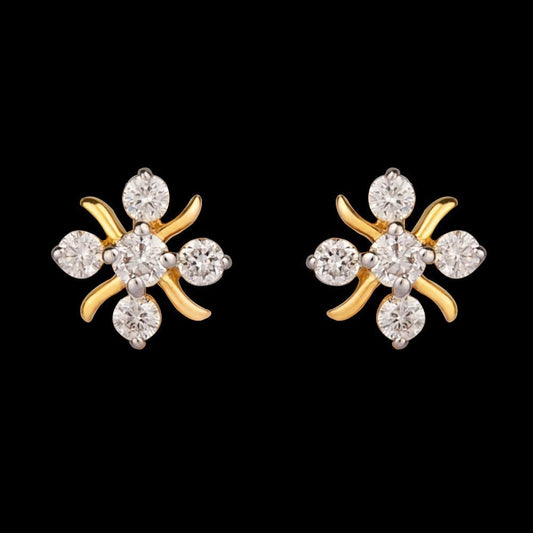14K Yellow Gold Diamond Earrings - 0.25ct SI-GH