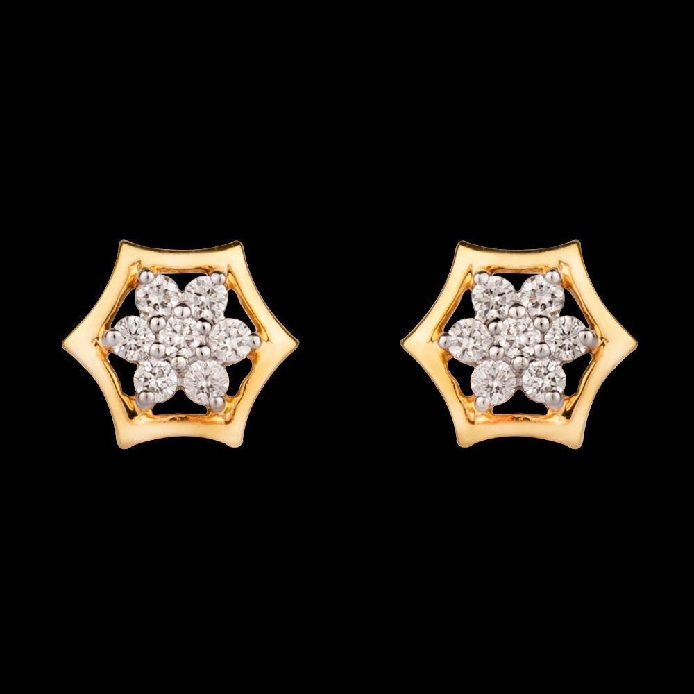 14K Yellow Gold Diamond Earrings - 0.2ct VVS-VS-HI