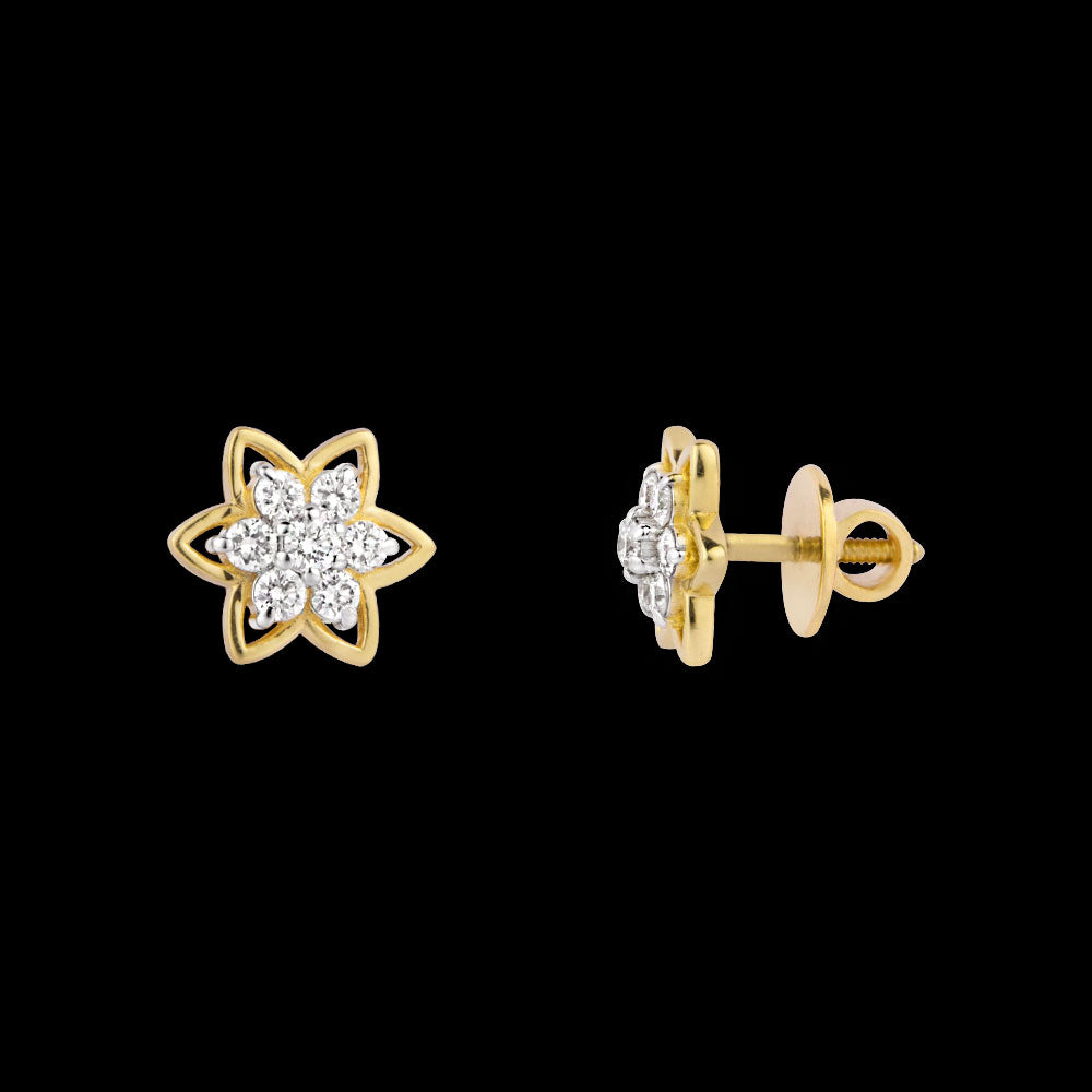 18K Yellow Gold Diamond Earrings - 0.233ct VVS-VS-GH