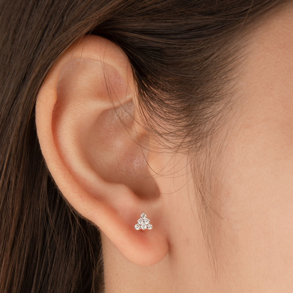 14K Yellow Gold Diamond Earrings - 0.16ct SI-GH