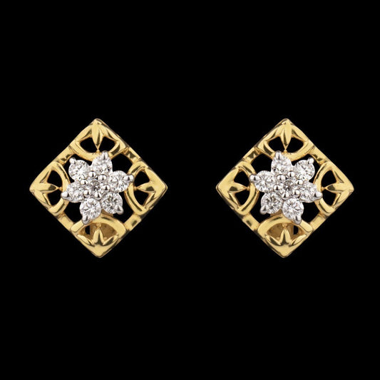 14K Yellow Gold Diamond Earrings - 0.2ct VVS-VS-GH