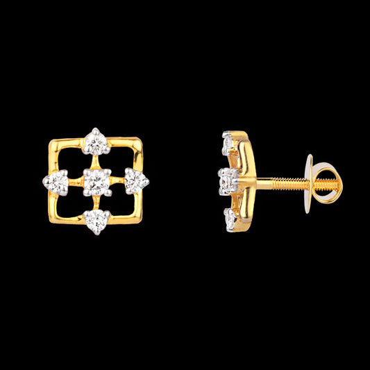 14K Yellow Gold Diamond Earrings - 0.18ct VVS-VS-GH