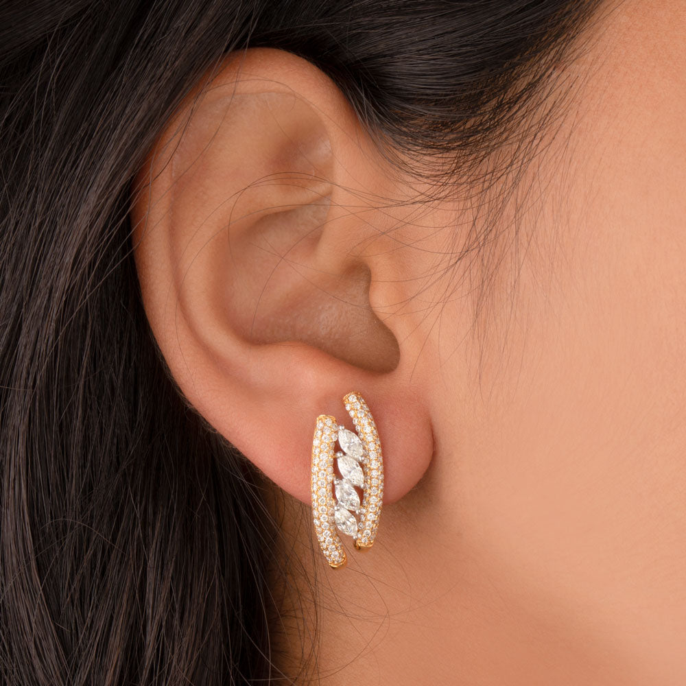 14K Yellow Gold Diamond Earrings - 1.49ct SI-HIJ