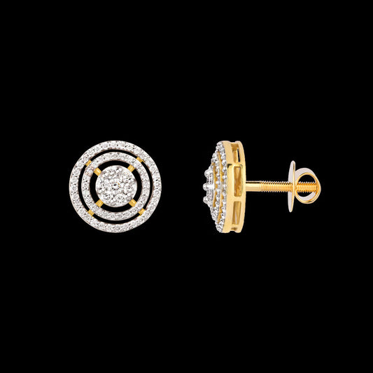 14K Yellow Gold Diamond Earrings - 1.13ct VS-SI-GH