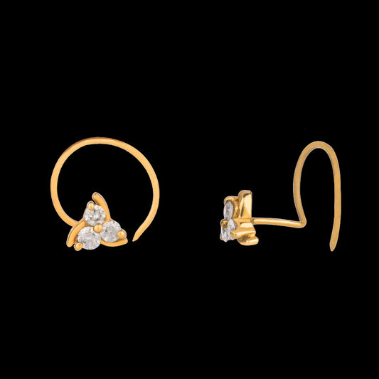 14K Yellow Gold Diamond Nosepin - 0.07ct VS-FG