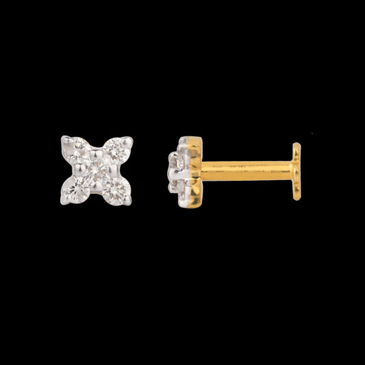 14K Yellow Gold Diamond Nosepin - 0.12ct VVS-VS-HI