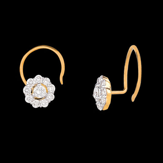 14K Yellow Gold Diamond Nosepin - 0.14ct VVS-VS-GH