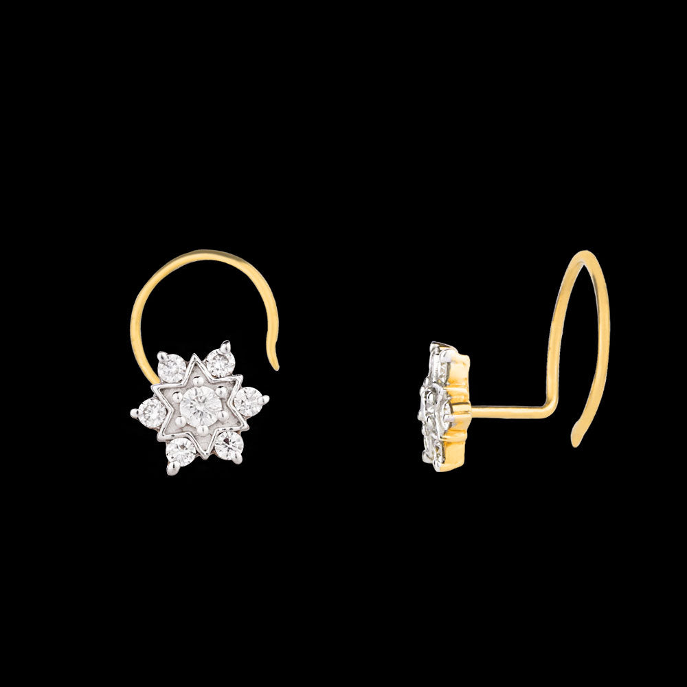 14K Yellow Gold Diamond Nosepin - 0.08ct VVS-VS-FG