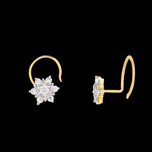14K Yellow Gold Diamond Nosepin - 0.08ct VVS-VS-FG