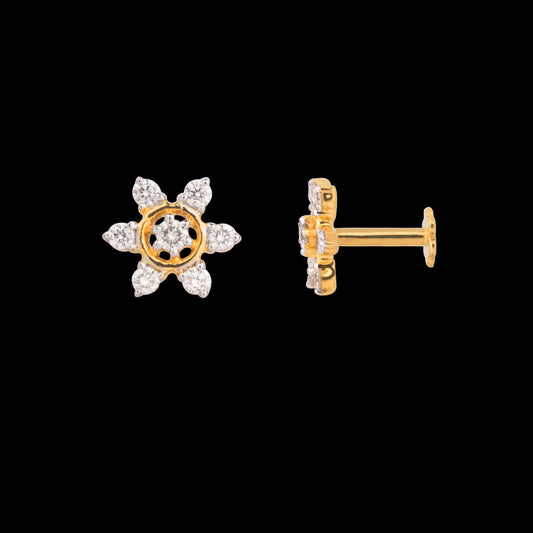 18K Yellow Gold Diamond Nosepin - 0.18ct VVS-VS-FG