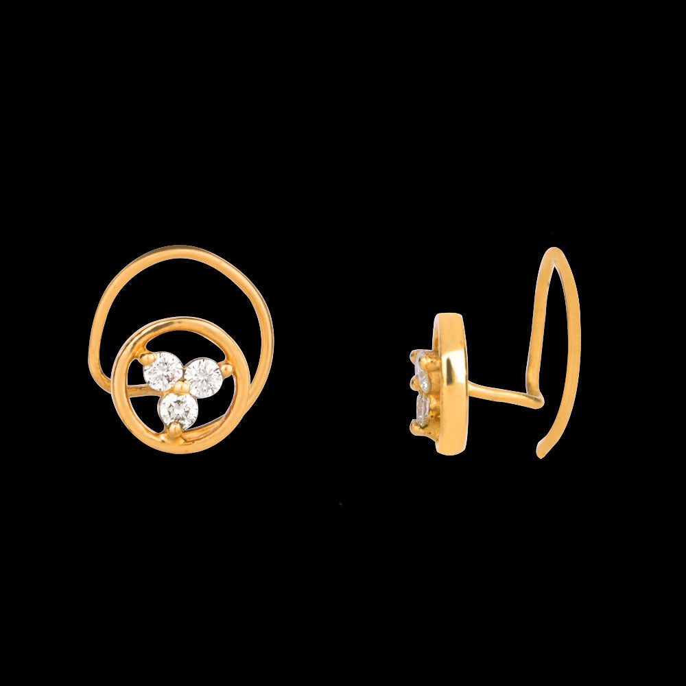 18K Yellow Gold Diamond Nosepin - 0.062ct VVS-VS-IJ