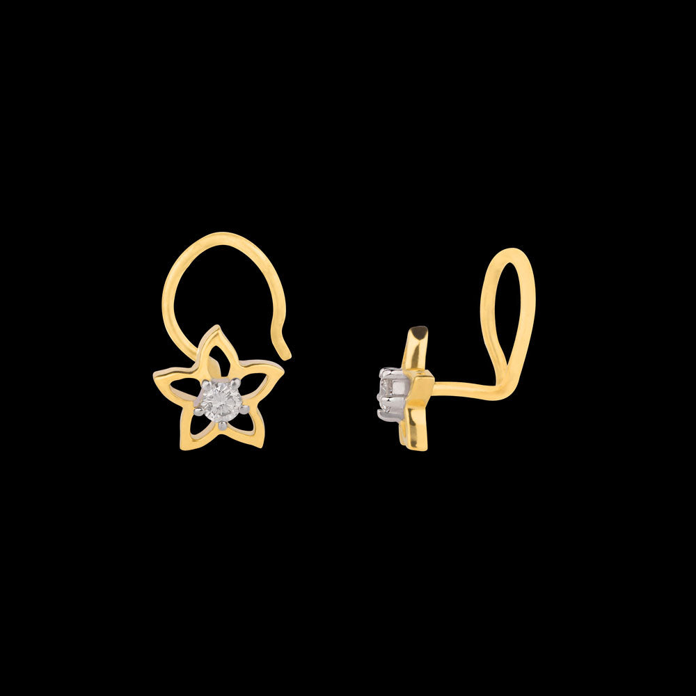 18K Yellow Gold Diamond Nosepin - 0.042ct VVS-GH