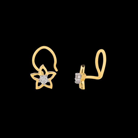 18K Yellow Gold Diamond Nosepin - 0.042ct VVS-GH