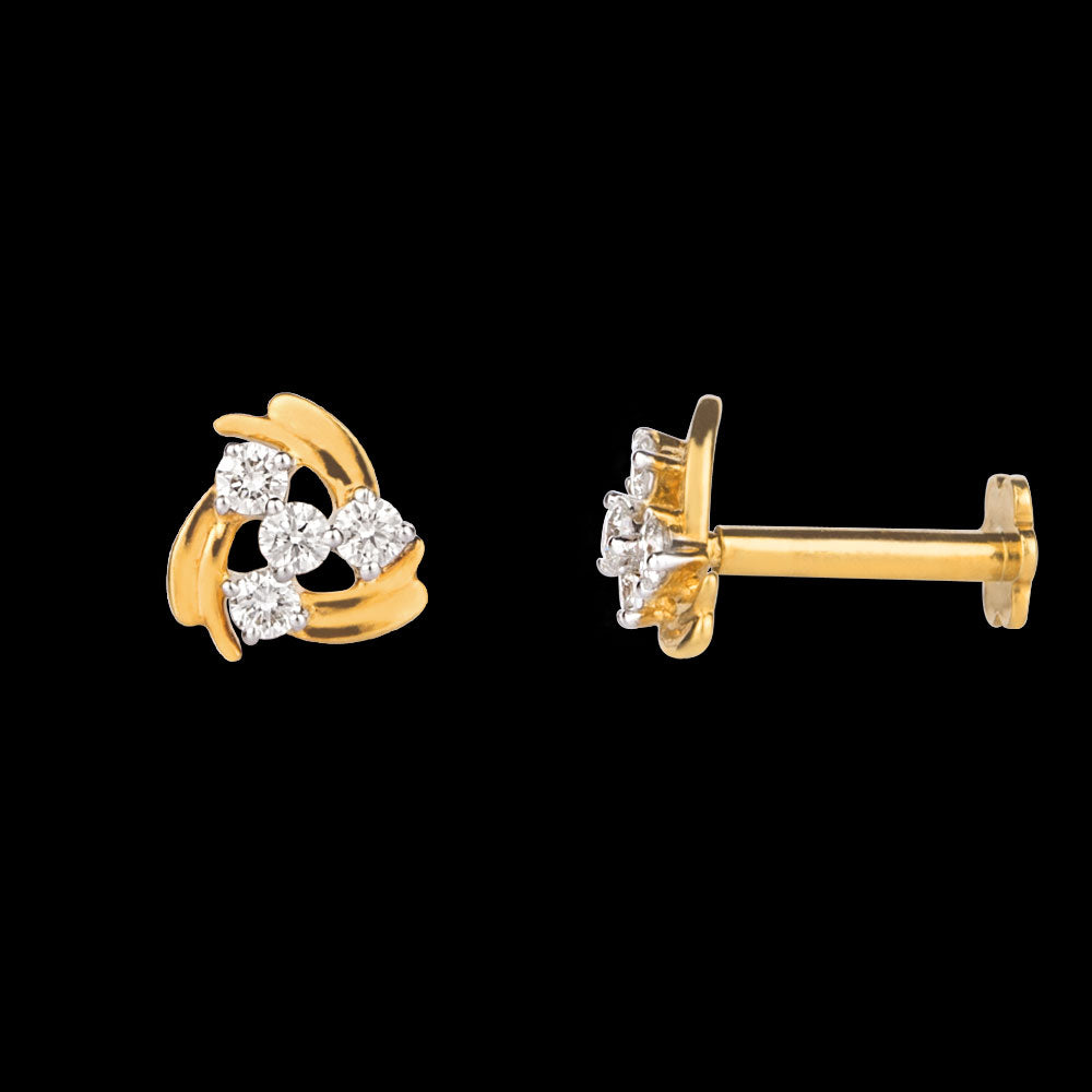 14K Yellow Gold Diamond Nosepin - 0.08ct VVS-VS-GH