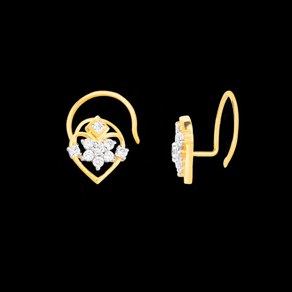 14K Yellow Gold Diamond Nosepin - 0.13ct VVS-VS-FG