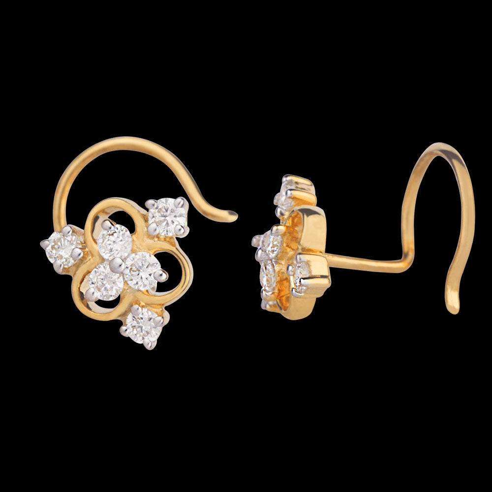 14K Yellow Gold Diamond Nosepin - 0.12ct VVS-VS-GH