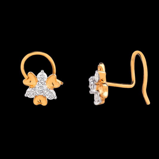 18K Yellow Gold Diamond Nosepin - 0.127ct VVS-EF