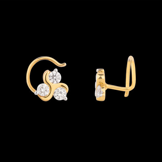 18K Yellow Gold Diamond Nosepin - 0.201ct VVS-VS-GH