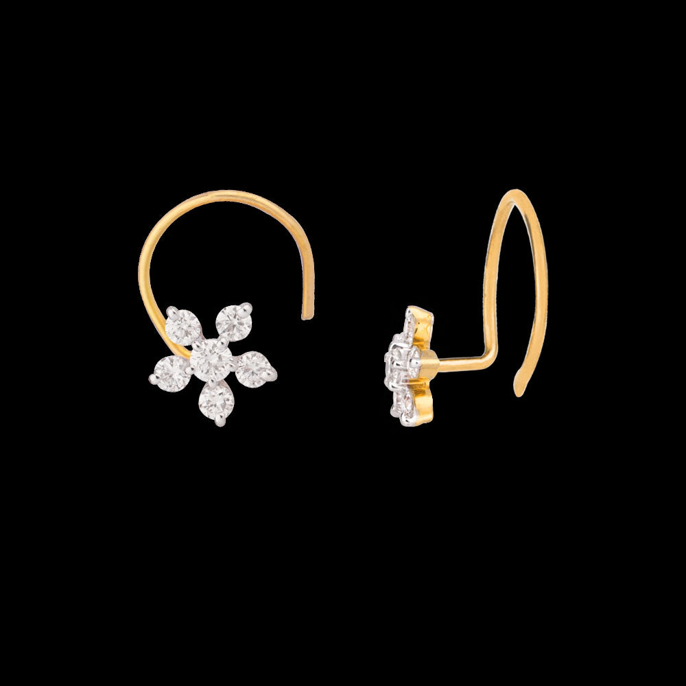 14K Yellow Gold Diamond Nosepin - 0.17ct VVS-VS-GH