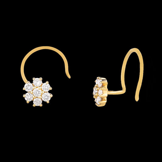 14K Yellow Gold Diamond Nosepin - 0.13ct VVS-VS-GH