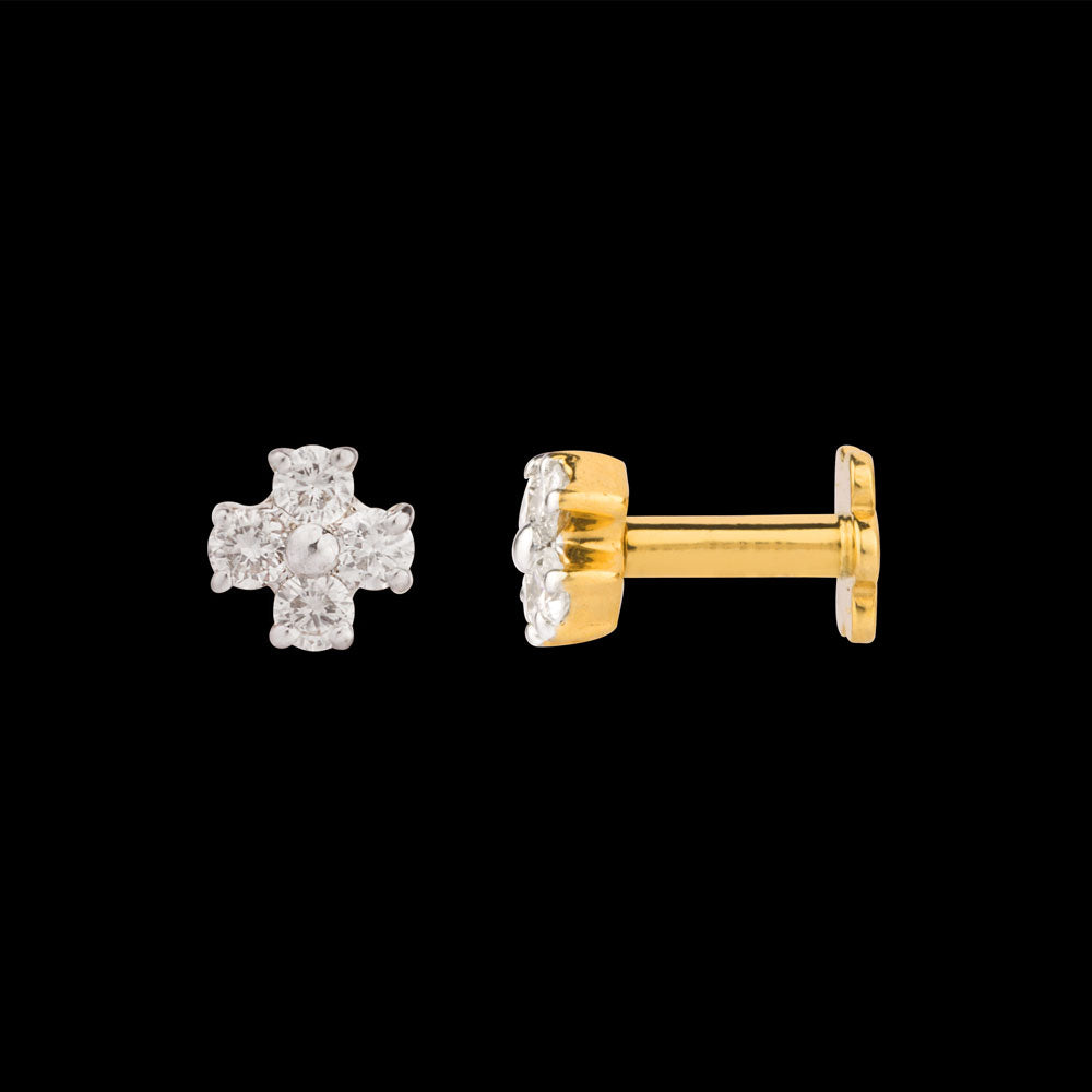 14K Yellow Gold Diamond Nosepin - 0.06ct VS-FG