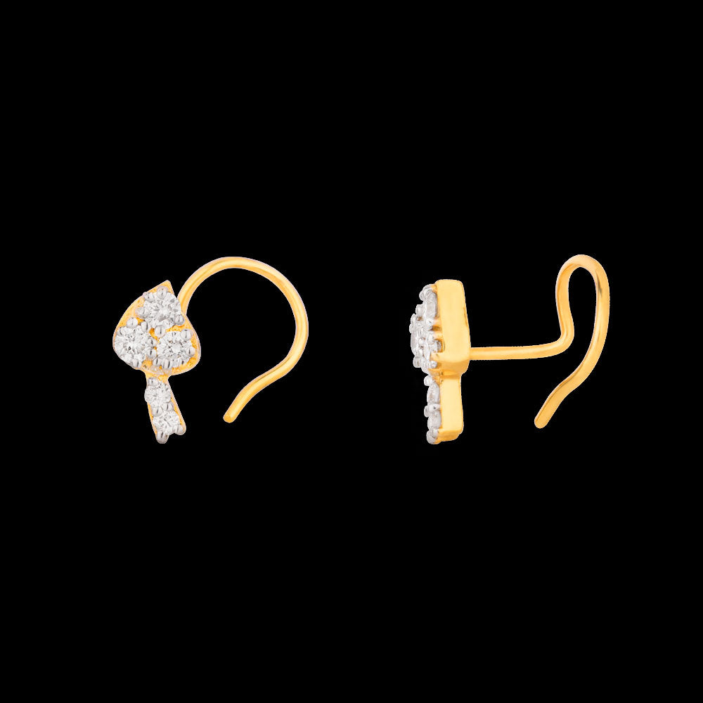 14K Yellow Gold Diamond Nosepin - 0.1ct VVS-VS-GH