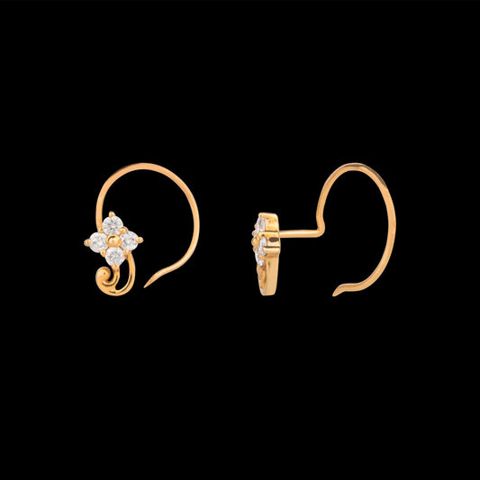 18K Yellow Gold Diamond Nosepin - 0.071ct VVS-VS-GH