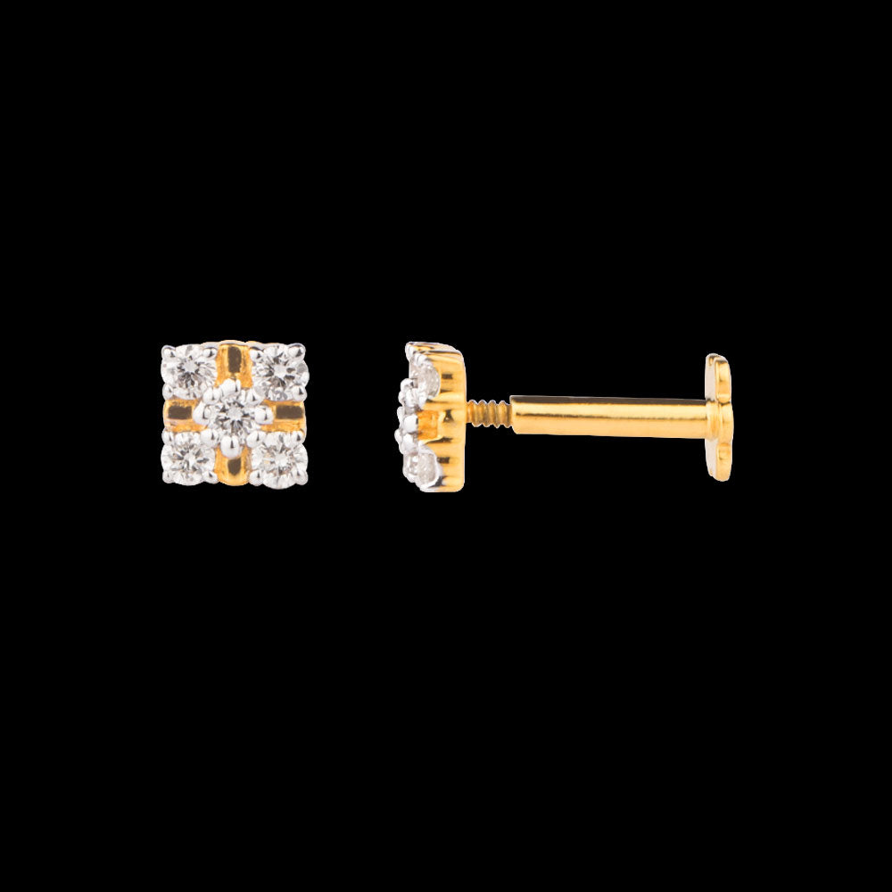 18K Yellow Gold Diamond Nosepin - 0.08ct VVS-VS-IJ