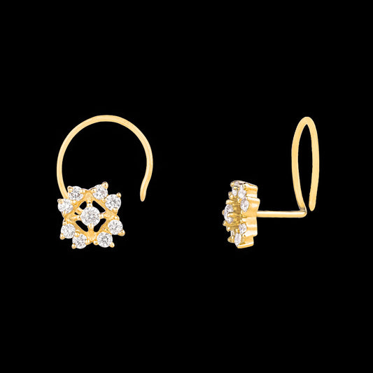 14K Yellow Gold Diamond Nosepin - 0.09ct VVS-VS-IJ