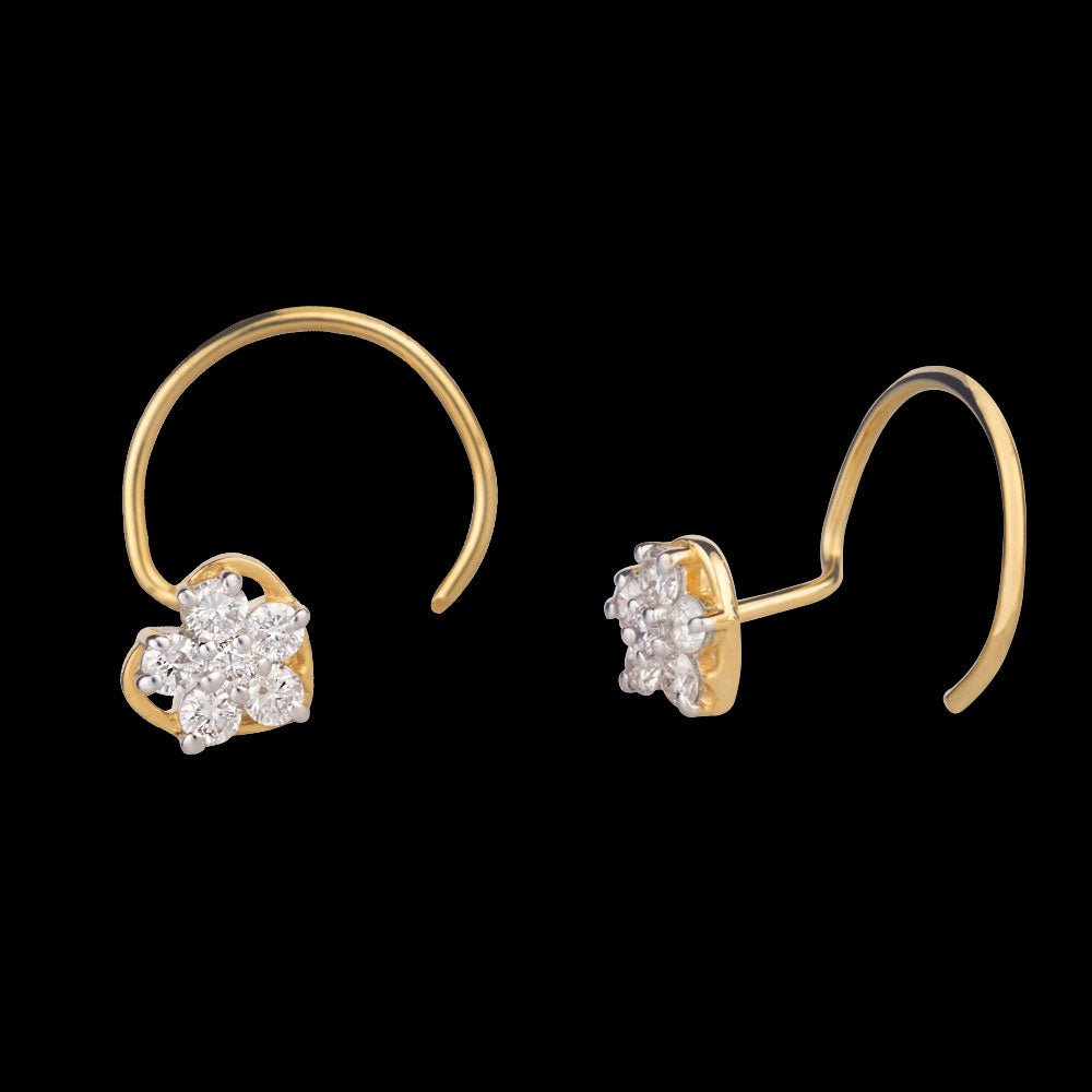 18K Yellow Gold Diamond Nosepin - 0.1ct VVS-VS-IJ
