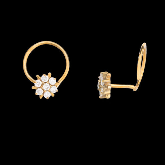 14K Yellow Gold Diamond Nosepin - 0.1ct VVS-VS-GH