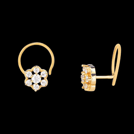 14K Yellow Gold Diamond Nosepin - 0.1ct VVS-VS-FG