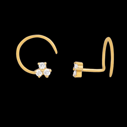 14K Yellow Gold Diamond Nosepin - 0.04ct VS-SI-FG